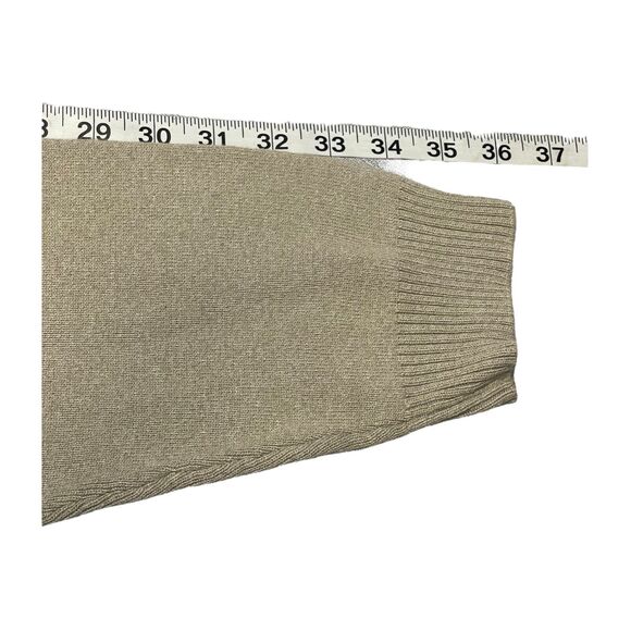 Van Heusen Sweater Men's Large Tan 100% Cotton Knit V-Neck Long Sleeve Pullover - Picture 6 of 6